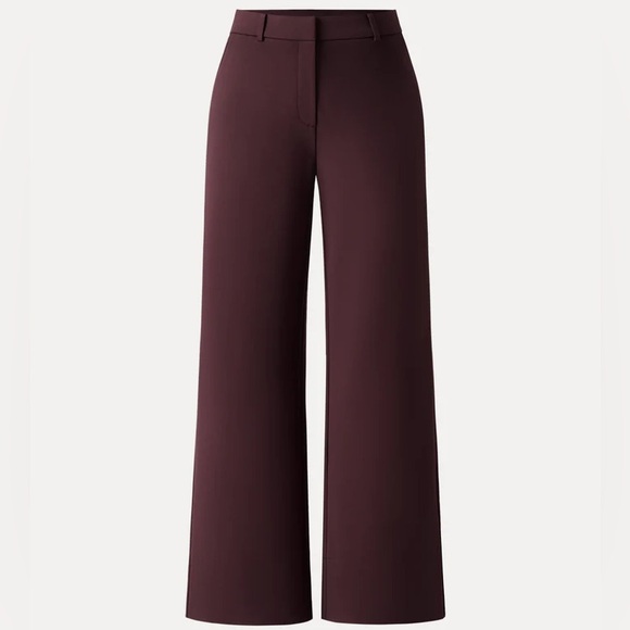 OGL Pants - OGL Ponte-De-Roma High Rise Wide Leg Trousers Dark Berry XS